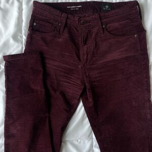 AG Velvet Skinny Jeans Burgundy